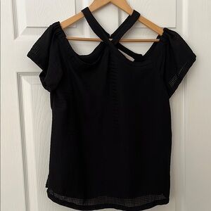 Women's Loft Black Cross-Back Top